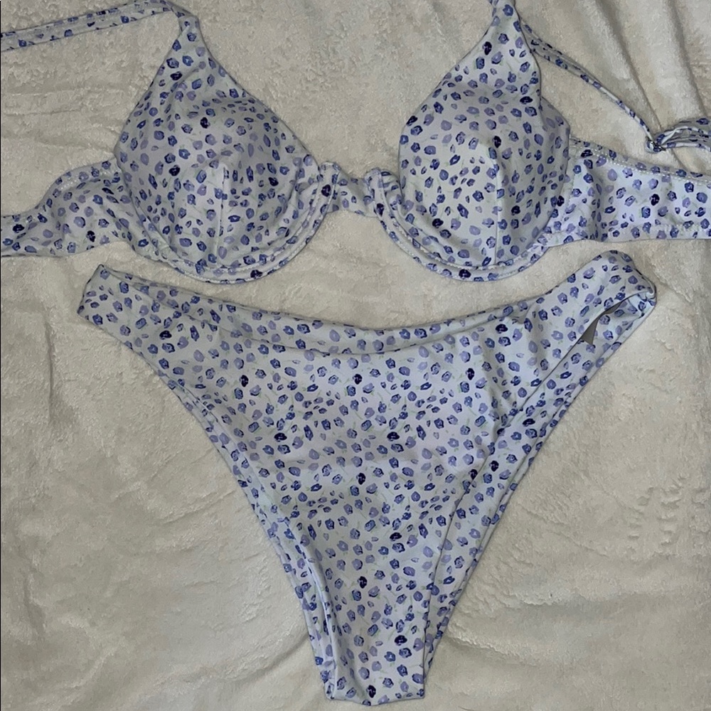 Floral blue bikini
